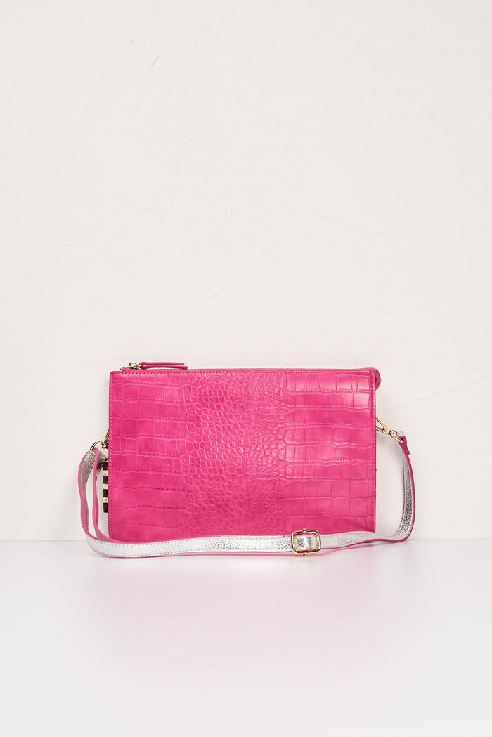 Federica python clutch bag