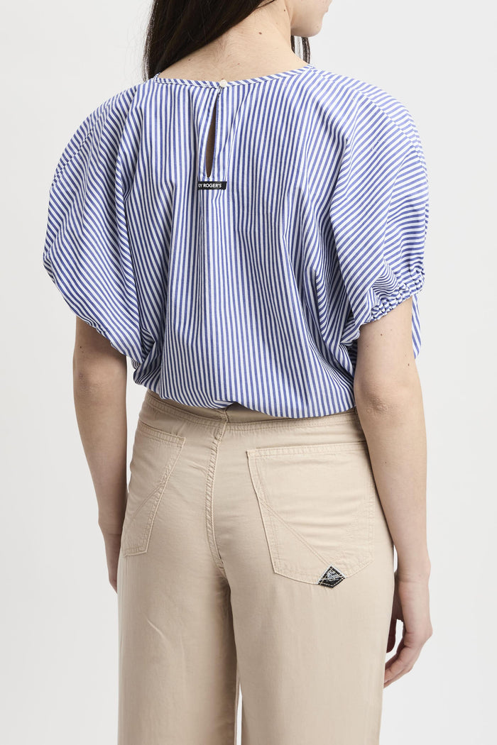 Camicia blue navy/off white donna rnd90277cq460124c0138 - 5