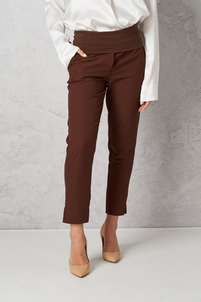 Cigarette trousers with peplum