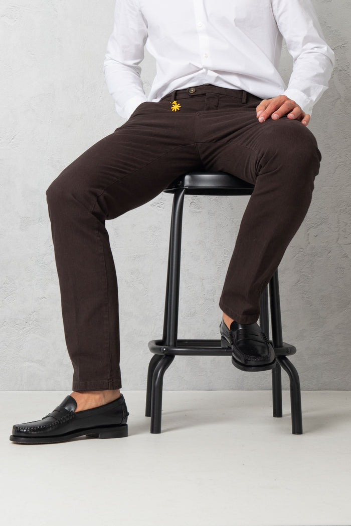 Slim stretch cotton trousers