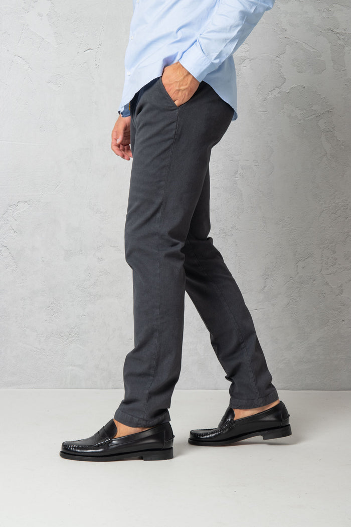 Slim trousers in micro-patterned stretch cotton-2