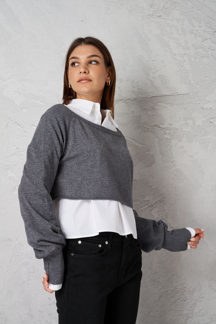 Cropped cashmere blend sweater-2