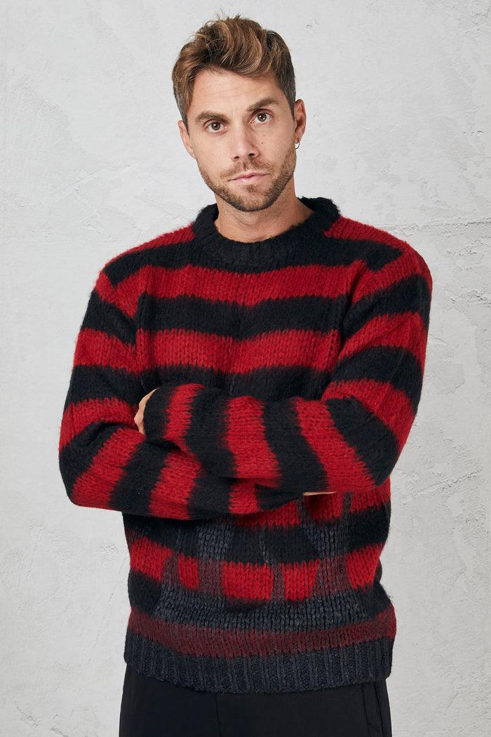 Striped sweater with black flame-2
