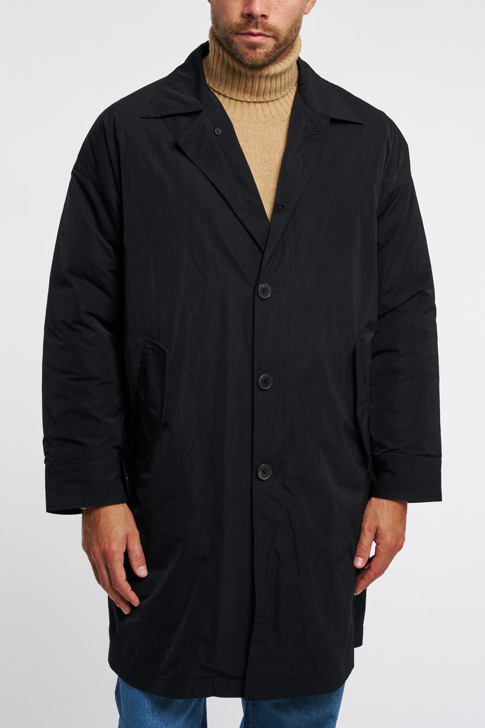 Amaranth Single-Breasted Coat Polyester/Polyamide Black
