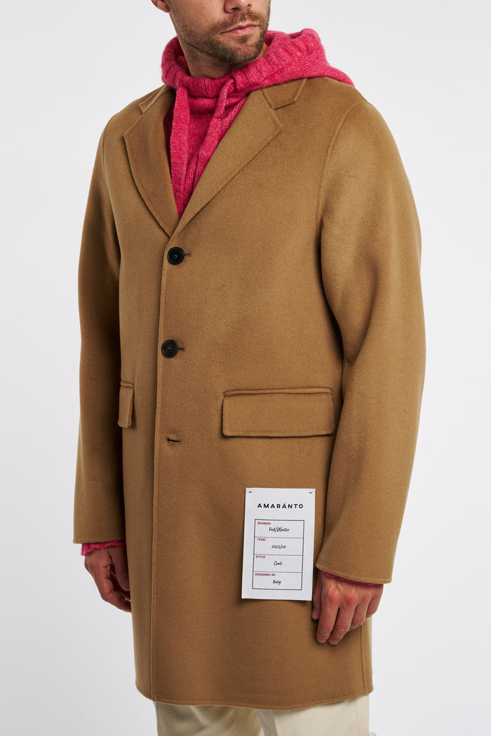 Amaranth Single-breasted Wool/Cashmere Blend Biscuit Coat-2