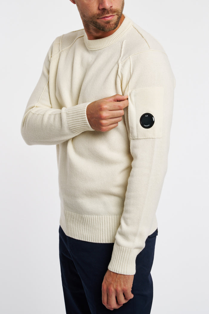 C.P. Company White Lambswool Sweater-2