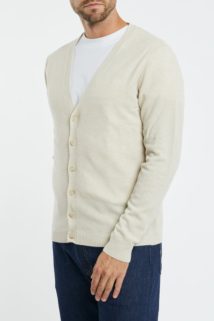 Daniele Fiesoli Buttoned Cardigan 90% Merino Wool 10% Cashmere Parchment-2