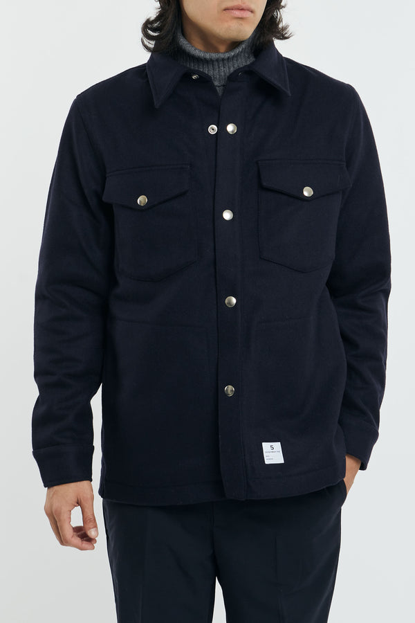 Department 5 Jacket Shirt Color Mixed Wool/Polyacrylic Fiber Navy