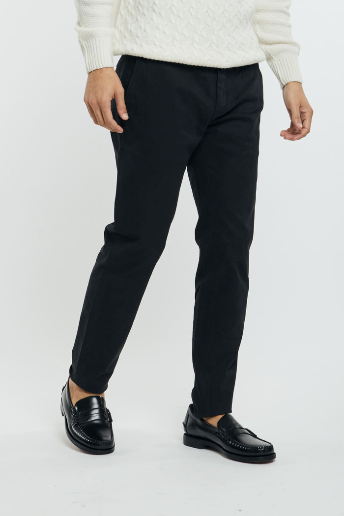 Department 5 Chino Trousers Mike in Black Cotton/Modal/Elastane-2
