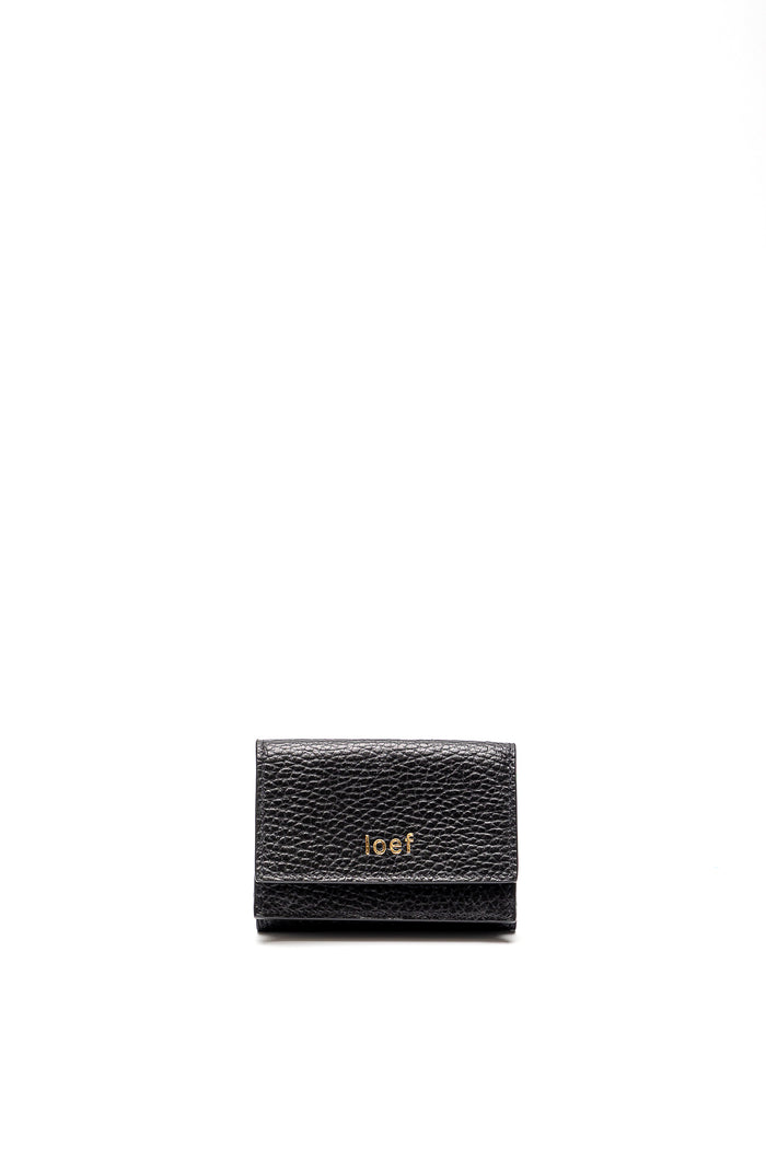 Ioef Wallet Mini Petit Black Leather