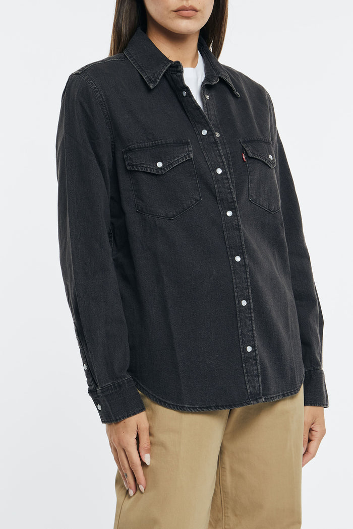Levi's Black Cotton Western Shirt