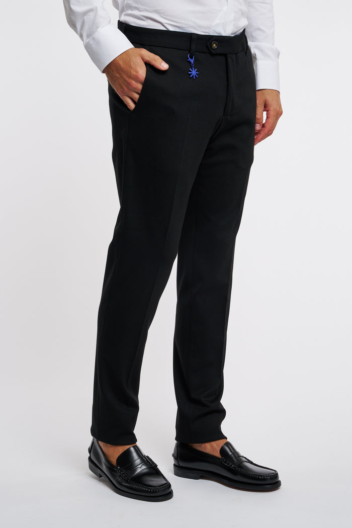 MANUEL RITZ Slim Trousers Viscose/Polyamide/Elastane Black-2