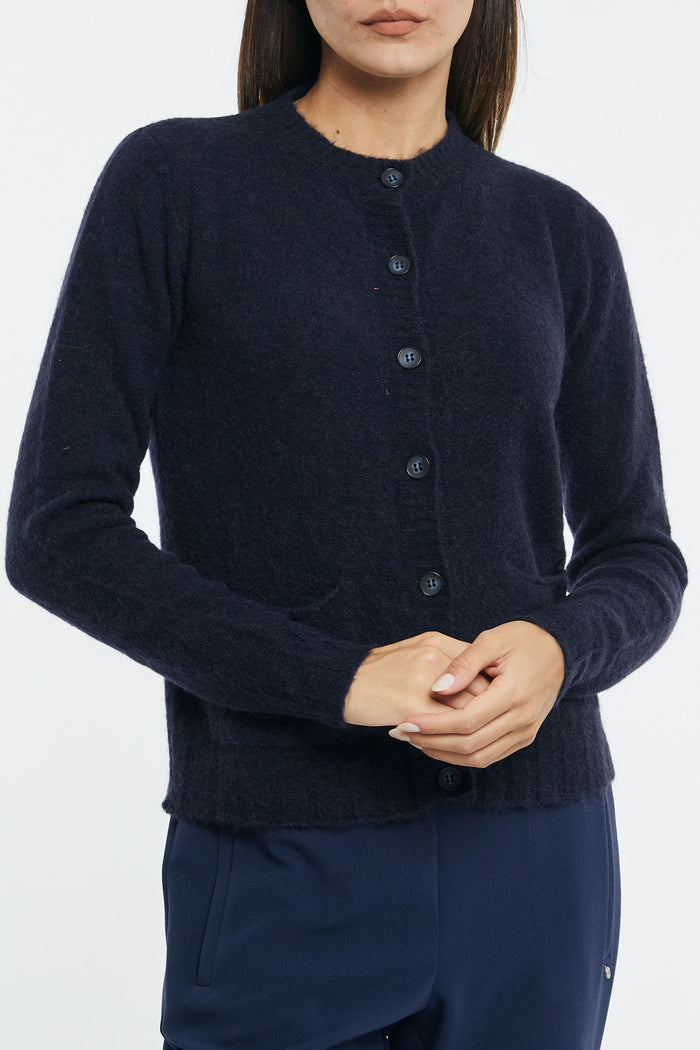 Otto d'Ame Wool Blend Cardigan with Buttons and Pockets Color Night