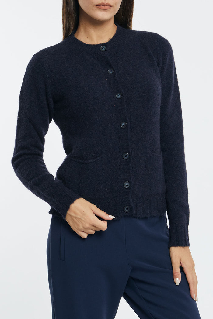 Otto d'Ame Wool Blend Cardigan with Buttons and Pockets Color Night-2