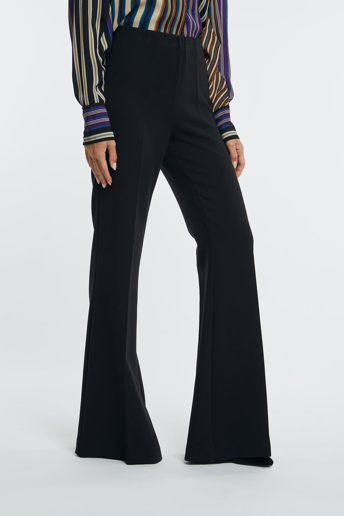 Otto d'Ame Wide-Leg Trousers Polyester/Viscose/Elastane Black-2