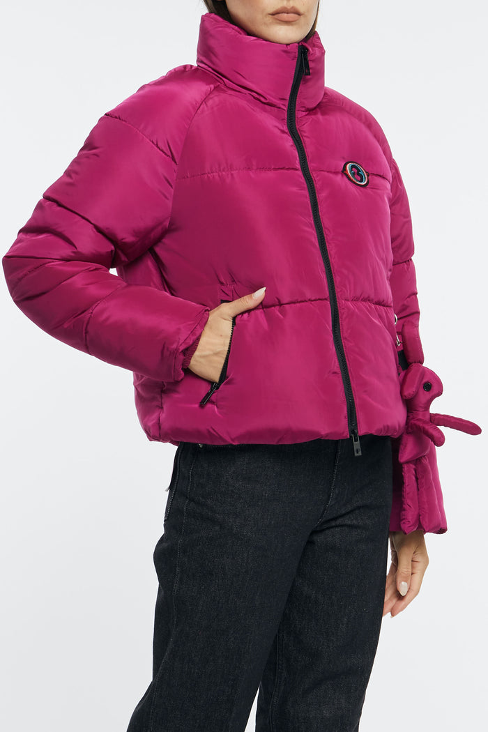 Otto d'Ame Short Down Jacket with Stitching 100% Polyester Fuchsia-2