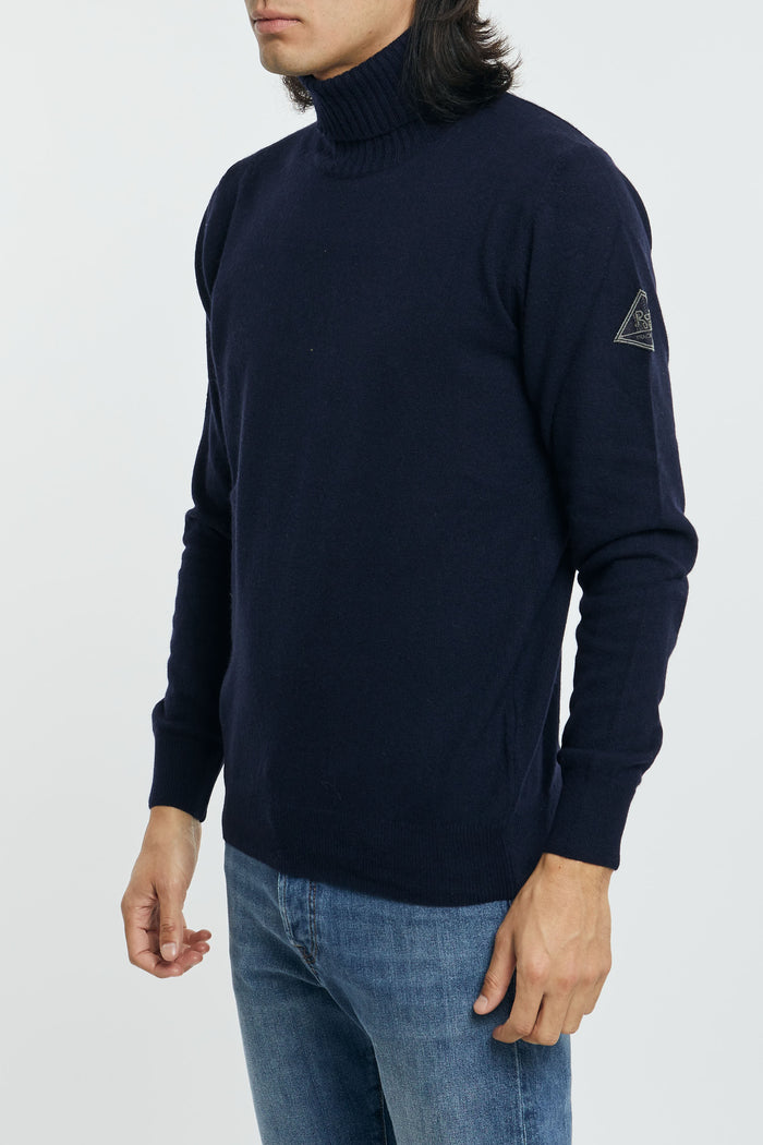 ROY ROGER'S High Neck Sweater Wool/Viscose/Nylon/Cashmere Navy Blue-2