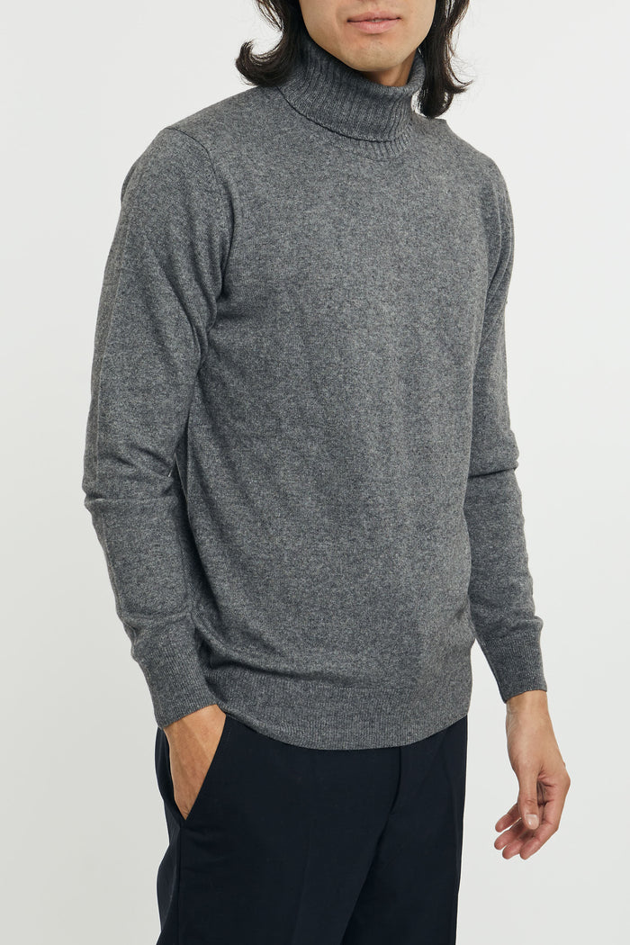 ROY ROGER'S High Neck Sweater in Wool/Cashmere Fog-2