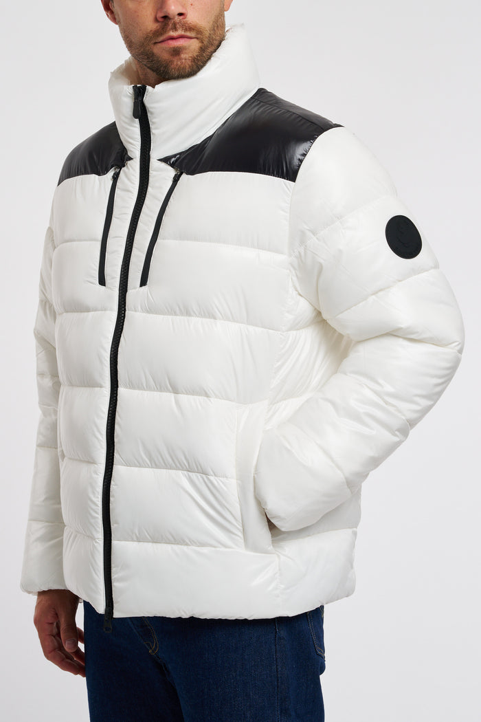 Save The Duck Mitch Padded Jacket in Off White Technical Fabric-2