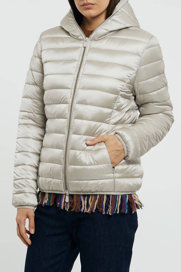 SAVE THE DUCK Alexis Down Jacket with Nylon Rainy Beige Hood