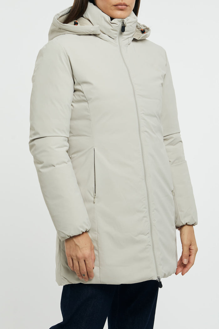 SAVE THE DUCK Rachel Padded Coat with Rainy Beige Hood in Recycled Polyester-2