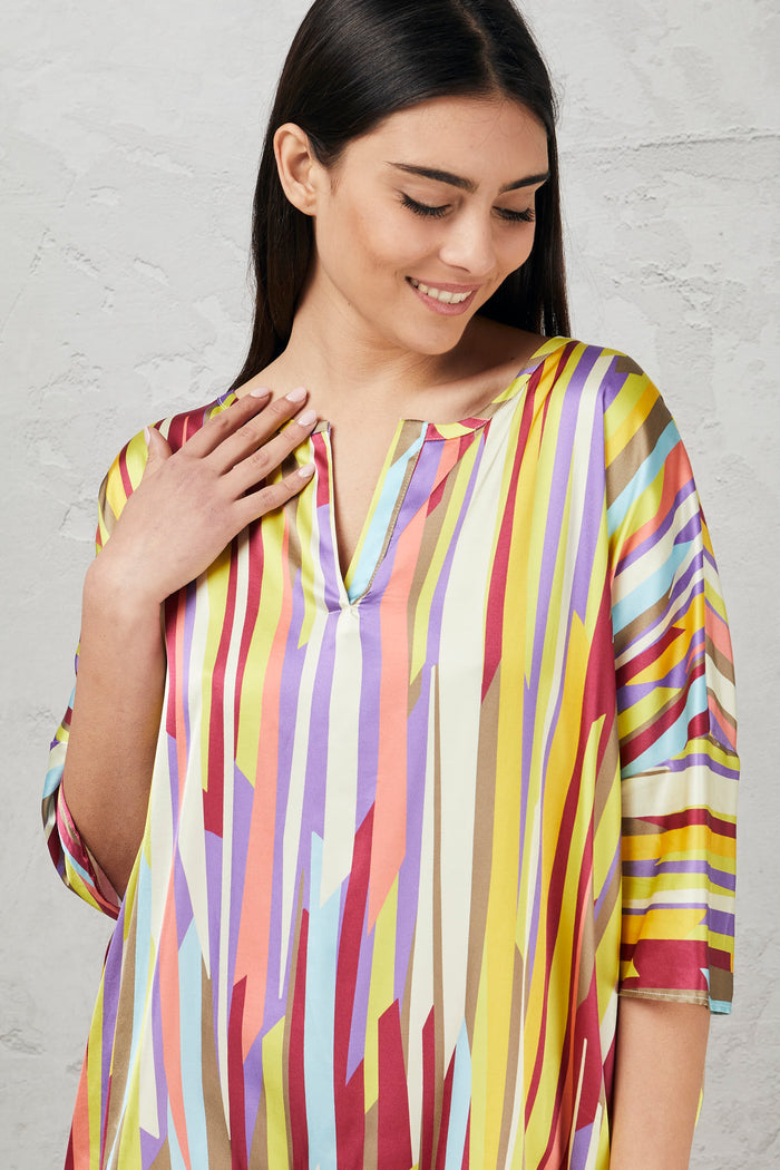 Striped viscose blouse