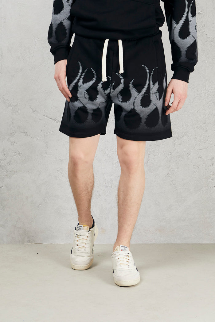 Gray flame Bermuda shorts